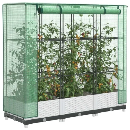 Arriate con cubierta invernadero aspecto ratán 120x40x123 cm by , Pots and planters - Ref: Foro24-4015839, Price: 86,08 €, Di...