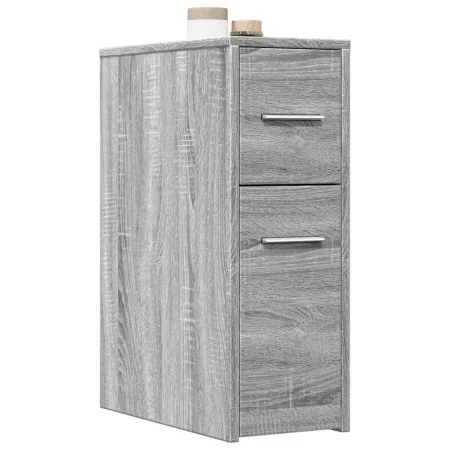 Armario de baño estrecho con ruedas madera gris Sonoma by , Lockers and storage cabinets - Ref: Foro24-855282, Price: 77,90 €...