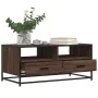 Mesa de centro madera ingeniería metal roble marrón 100x50x45cm de , Mesas de centro - Ref: Foro24-848788, Precio: 104,56 €, ...