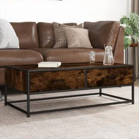 Mesa de centro madera ingeniería metal roble humo 100x50x35 cm von , Couchtisch - Ref: Foro24-848781, Preis: 65,23 €, Rabatt: %