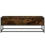 Mesa de centro madera ingeniería metal roble humo 100x50x35 cm by , Coffee table - Ref: Foro24-848781, Price: 65,23 €, Discou...