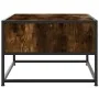 Mesa de centro madera ingeniería metal roble humo 100x50x35 cm by , Coffee table - Ref: Foro24-848781, Price: 65,23 €, Discou...