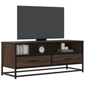 Mueble TV metal y madera ingeniería marrón roble 100x34,5x40 cm von , TV-Möbel - Ref: Foro24-848818, Preis: 90,79 €, Rabatt: %