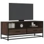 Mueble TV metal y madera ingeniería marrón roble 100x34,5x40 cm de , Muebles TV - Ref: Foro24-848818, Precio: 90,79 €, Descue...