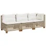 Sofá de jardín de 3 plazas con cojines ratán sintético beige von , Outdoor-Sofas - Ref: Foro24-365943, Preis: 258,75 €, Rabat...