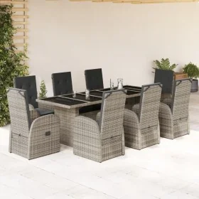 Set comedor jardín 9 pzas y cojines ratán sintético gris by , Garden sets - Ref: Foro24-3277624, Price: 1,00 €, Discount: %
