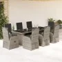 Set comedor jardín 9 pzas y cojines ratán sintético gris by , Garden sets - Ref: Foro24-3277624, Price: 1,00 €, Discount: %