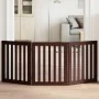 Puerta para perros plegable 3 paneles madera álamo marrón 150cm by , Dog kennels and fences - Ref: Foro24-352260, Price: 59,4...