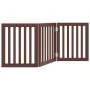 Puerta para perros plegable 3 paneles madera álamo marrón 150cm by , Dog kennels and fences - Ref: Foro24-352260, Price: 59,4...