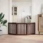 Puerta para perros plegable 3 paneles madera álamo marrón 150cm by , Dog kennels and fences - Ref: Foro24-352260, Price: 59,4...
