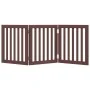 Puerta para perros plegable 3 paneles madera álamo marrón 150cm by , Dog kennels and fences - Ref: Foro24-352260, Price: 59,4...