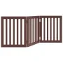 Puerta para perros plegable 3 paneles madera álamo marrón 150cm by , Dog kennels and fences - Ref: Foro24-352260, Price: 59,4...