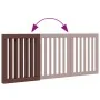 Puerta para perros plegable 3 paneles madera álamo marrón 150cm by , Dog kennels and fences - Ref: Foro24-352260, Price: 59,4...