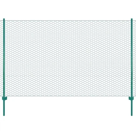 Valla de malla de alambre con postes de acero 25x1,5 m verde de , Paneles de vallas - Ref: Foro24-144606, Precio: 144,14 €, D...