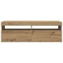 Mueble de TV luces LED madera roble artisan 120x35x40 cm by , TV Furniture - Ref: Foro24-856306, Price: 102,35 €, Discount: %
