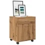 Armario con ruedas madera ingeniería roble artisan 45x38x54 cm by , Lockers and storage cabinets - Ref: Foro24-856655, Price:...
