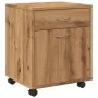 Armario con ruedas madera ingeniería roble artisan 45x38x54 cm by , Lockers and storage cabinets - Ref: Foro24-856655, Price:...