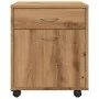 Armario con ruedas madera ingeniería roble artisan 45x38x54 cm by , Lockers and storage cabinets - Ref: Foro24-856655, Price:...