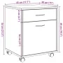 Armario con ruedas madera ingeniería roble artisan 45x38x54 cm by , Lockers and storage cabinets - Ref: Foro24-856655, Price:...