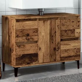Mueble de lavabo madera ingeniería envejecida 80x33x60 cm by , bathroom vanities - Ref: Foro24-857129, Price: 99,57 €, Discou...