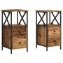 Mesitas de noche 2 ud madera ingeniería envejecida 34x35,5x70cm by , Nightstands - Ref: Foro24-857251, Price: 116,33 €, Disco...