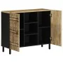 Aparador de madera maciza de mango rugosa 90x33,5x75 cm by , CD and DVD storage - Ref: Foro24-4018656, Price: 141,92 €, Disco...