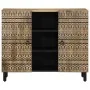 Aparador de madera maciza de mango rugosa 90x33,5x75 cm by , CD and DVD storage - Ref: Foro24-4018656, Price: 141,92 €, Disco...