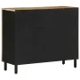 Aparador de madera maciza de mango rugosa 90x33,5x75 cm by , CD and DVD storage - Ref: Foro24-4018656, Price: 141,92 €, Disco...