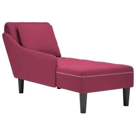 Tumbona con almohada y reposabrazo derecho terciopelo rojo vino by , Daybeds - Ref: Foro24-4009776, Price: 183,97 €, Discount: %