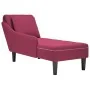 Tumbona con almohada y reposabrazo derecho terciopelo rojo vino by , Daybeds - Ref: Foro24-4009776, Price: 183,97 €, Discount: %