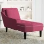 Tumbona con almohada y reposabrazo derecho terciopelo rojo vino by , Daybeds - Ref: Foro24-4009776, Price: 183,97 €, Discount: %