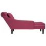 Tumbona con almohada y reposabrazo derecho terciopelo rojo vino by , Daybeds - Ref: Foro24-4009776, Price: 183,97 €, Discount: %