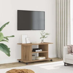 Mueble de TV ruedas madera ingeniería roble artisan 80x40x45 cm von , TV-Möbel - Ref: Foro24-855791, Preis: 61,82 €, Rabatt: %