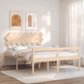 Bed for seniors with solid wood headboard 140x200cm by vidaXL, Beds and slatted bases - Ref: Foro24-3195546, Price: 147,18 €,...