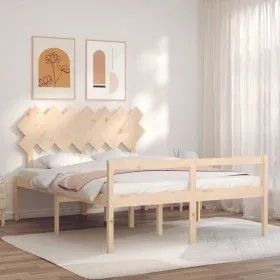 Seniorenbett mit Massivholz-Kopfteil 140x200cm von vidaXL, Betten und Lattenroste - Ref: Foro24-3195546, Preis: 147,18 €, Rab...