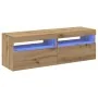 Muebles TV con luces LED 2 uds madera ingeniería roble artisan de , Muebles TV - Ref: Foro24-856312, Precio: 86,22 €, Descuen...