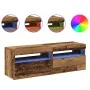 Muebles de TV con luces LED 2 uds madera ingeniería envejecida de , Muebles TV - Ref: Foro24-856310, Precio: 86,22 €, Descuen...