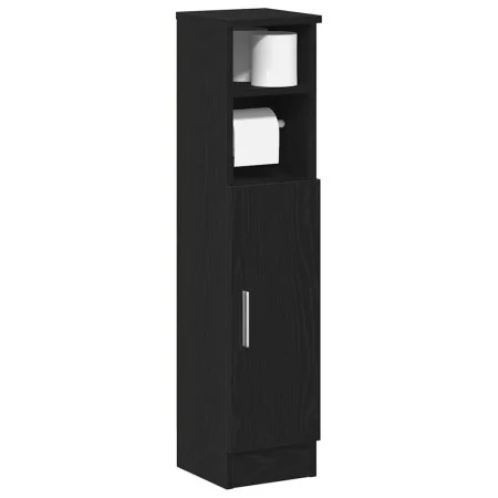 Mueble de baño con portarrollos negro 20,5x22x90 cm by , Bathroom furniture - Ref: Foro24-858498, Price: 37,68 €, Discount: %