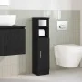 Mueble de baño con portarrollos negro 20,5x22x90 cm by , Bathroom furniture - Ref: Foro24-858498, Price: 37,68 €, Discount: %