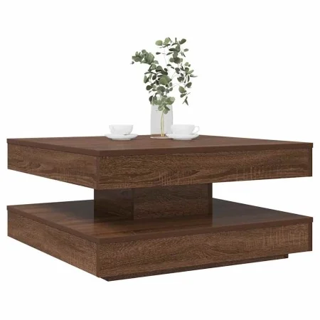 Mesa de centro giratoria 360 grados roble marrón 70x70x34,5 cm by , Coffee table - Ref: Foro24-858485, Price: 84,35 €, Discou...