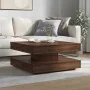 Mesa de centro giratoria 360 grados roble marrón 70x70x34,5 cm by , Coffee table - Ref: Foro24-858485, Price: 84,35 €, Discou...