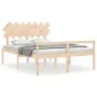 Cama para personas mayores con cabecero madera maciza 140x200cm de vidaXL, Camas y somieres - Ref: Foro24-3195546, Precio: 14...