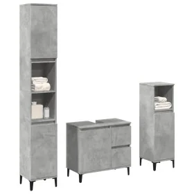 Set muebles de baño 2 piezas madera contrachapada gris hormigón von , Badezimmermöbel - Ref: Foro24-3324946, Preis: 180,37 €,...
