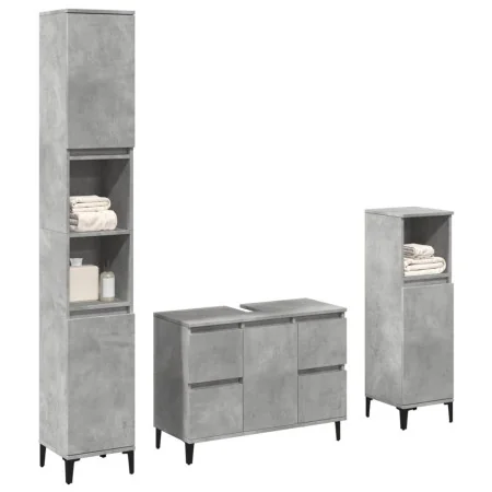 Set muebles de baño 2 piezas madera contrachapada gris hormigón de , Muebles de baño - Ref: Foro24-3324950, Precio: 204,08 €,...