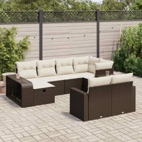 Set de sofás de jardín 10 pzas y cojines ratán sintético marrón by , Garden sets - Ref: Foro24-3326067, Price: 578,27 €, Disc...