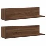 Estantes de pared 2 uds madera roble marrón 75x16,5x16,5 cm by , Shelves and shelves - Ref: Foro24-860037, Price: 36,99 €, Di...