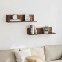 Estantes de pared 2 uds madera roble marrón 75x16,5x16,5 cm by , Shelves and shelves - Ref: Foro24-860037, Price: 36,99 €, Di...