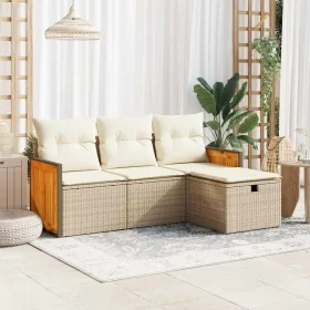 Juego de sofás jardín con cojines 4 pzas ratán sintético beige by , Garden sets - Ref: Foro24-3326006, Price: 312,59 €, Disco...