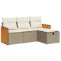 Juego de sofás jardín con cojines 4 pzas ratán sintético beige de , Conjuntos de jardín - Ref: Foro24-3326006, Precio: 310,32...