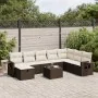 Set de sofás de jardín 9 pzas y cojines ratán sintético marrón by , Garden sets - Ref: Foro24-3325549, Price: 554,39 €, Disco...
